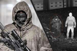 Kastinger HT4 thermal camouflage fabric with and without thermal vision